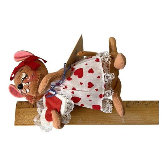 Annalee Dolls Vtg 1993 Sweetheart Girl Mouse Valentine Tags 6" Poseable - Picture 10 of 11